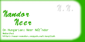 nandor neer business card